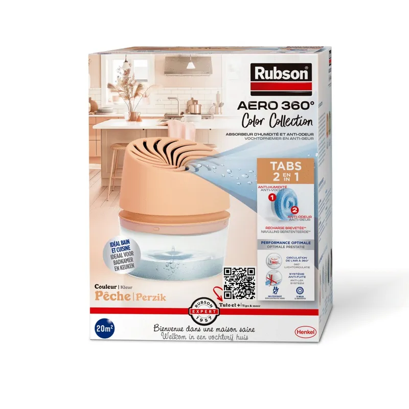 Absorbeur d‘humidité Aéro 360° 20 m² Pêche RUBSON Nouveauté