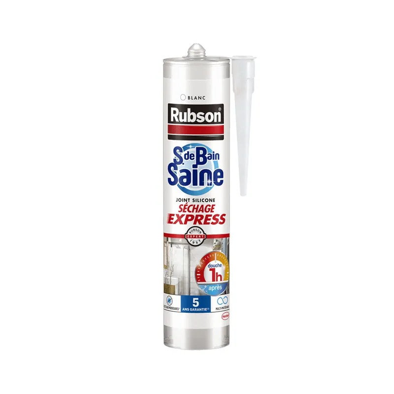 Retour Gratuit Mastic Silicone Salle de Bain Saine Séchage Express Blanc 280 ml RUBSON