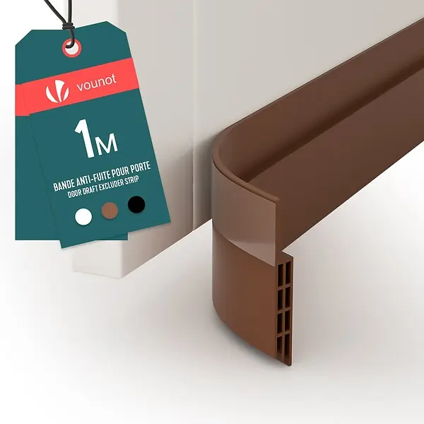 Prix Cassé Bas de porte isolant coupe froid 100 cm marron VOUNOT