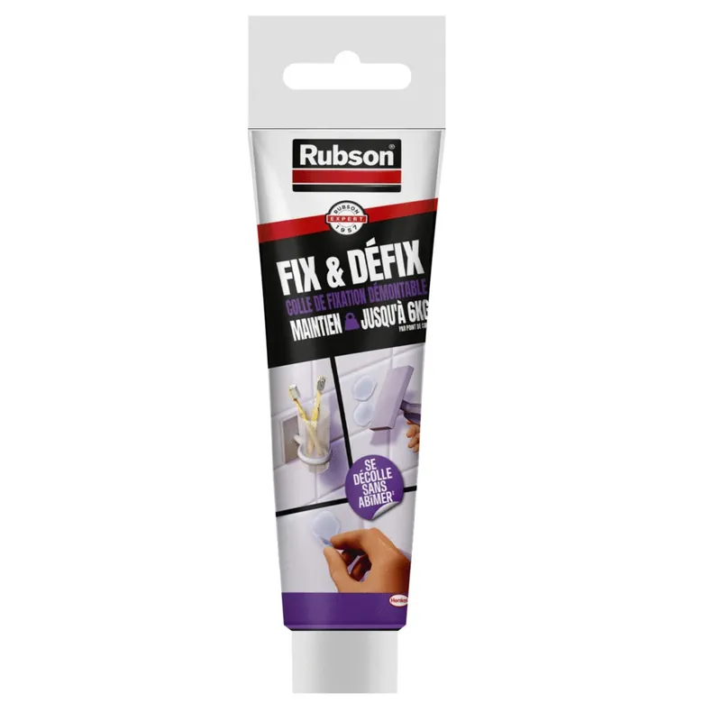 Colle de Fixation Fix & Défix Transparent 44 gr RUBSON Prix Choc