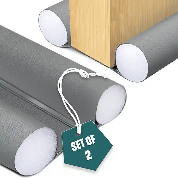 Acheter Direct Lot de 2 Boudins de Porte Isolants coupe froid Découpables 96cm Gris VOUNOT