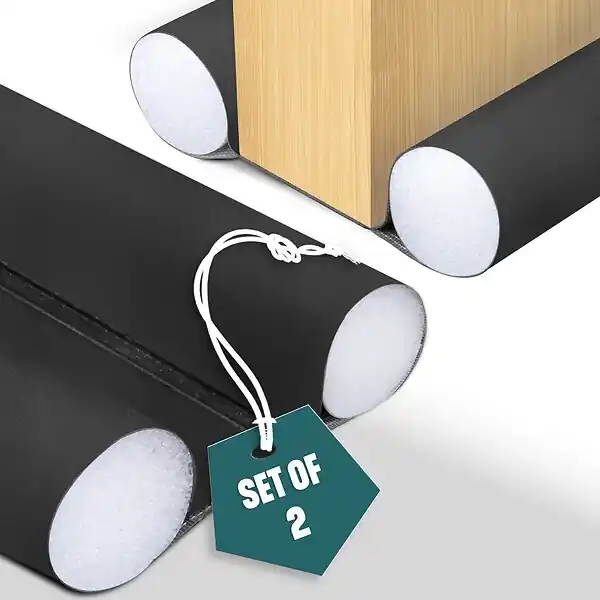 Satisfait Ou Remboursé Lot de 2 Boudins de Porte Isolants coupe froid Découpables 96cm Noir VOUNOT