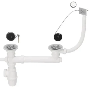 Populaire Vidage complet inox Ø50 mm pour évier 2 bacs - WIRQUIN