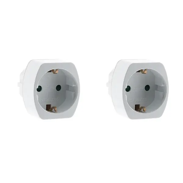 Lot de 2 adaptateurs Allemagne/France Schuko - Zenitech Paiement Sécurisé