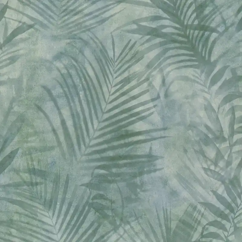 Papier peint pré-encollé effet palme elle bleu/vert 53 cm x 10 m AS CREATION Meilleure Vente