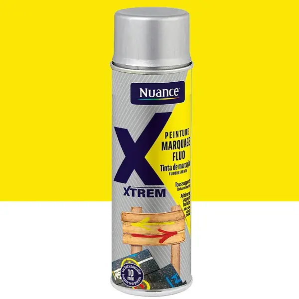 Peinture marquage aerosol - Jaune fluo - 500ML NUANCE Promotion Saisonnière