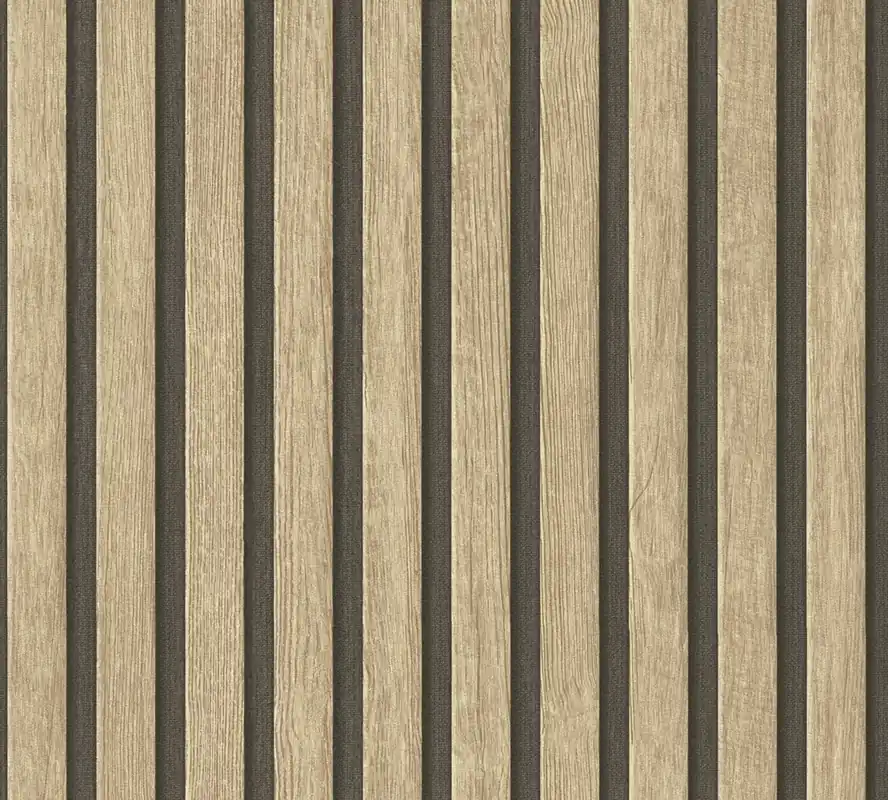 Prix Réduit Papier peint pré-encollé effet panneau bois 53 cm x 10 m AS CREATION