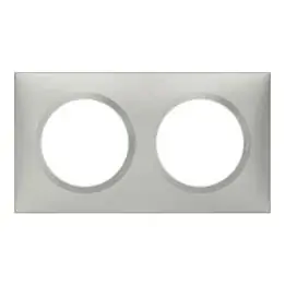 Plaque carrée Dooxie 2 postes - Effet aluminium - Aluminium LEGRAND Bon Marché