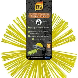 Meilleur Choix Hérisson ramonage synthétique 250 mm - 10 têtes inox PYROFEU
