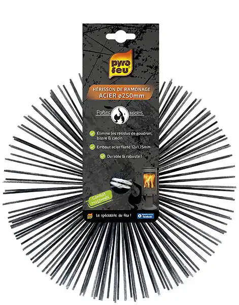 Nouvel Arrivage Hérisson de ramonage acier - D250mm PYROFEU