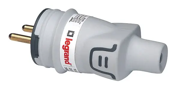 Fiche mâle avec terre Plexo plastique - Grise - IP44 LEGRAND Remise