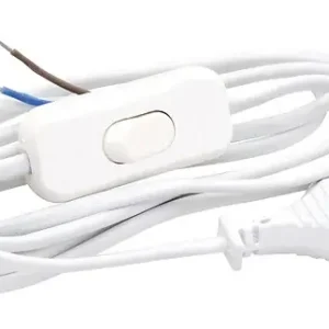 Cordon électrique avec interrupteur - Blanc - 1,5 m GEFOM Pas Cher