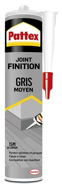 Joint finition parquet - Mastic acrylique - Gris moyen 280ml PATTEX Livraison Express
