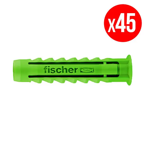 Nouvel Arrivage Boite de 45 chevilles à expansion FISCHER SX - vert
