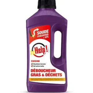 Commander Maintenant Déboucheur cuisine gel - 1L - Action turbo soude 30% HELP