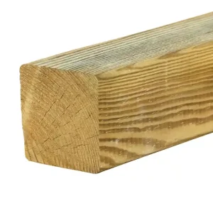 Prix Bas Poteau carré pin bords arrondis traité classe 4 vert - 70 x 70 x 2400 mm - HENRY TIMBER