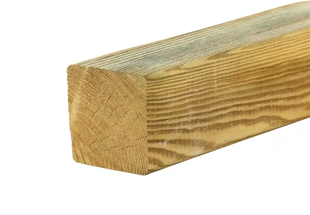 Poteau carré pin bords arrondis traité classe 4 vert - 70 x 70 x 1400 mm - HENRY TIMBER Retour Gratuit