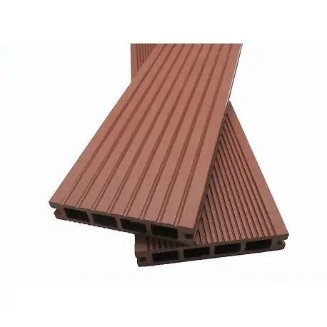 Commande En Gros Lame terrasse bois composite alvéolaire Dual Brun rouge, ep.25mm, l.14 cm, L.120 cm MCCOVER