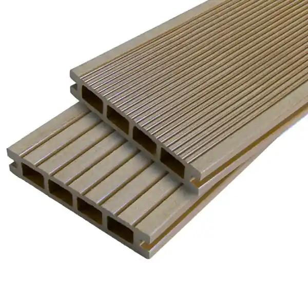 Lame terrasse bois composite alvéolaire Dual Beige clair, ep.25mm, l.14 cm, L.120 cm MCCOVER Prix Réduit