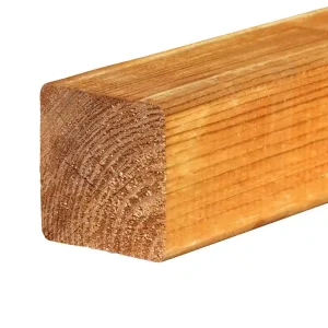 Poteau carré pin bords arrondis traité classe 4 brun - 90 x 90 x 2400 mm - HENRY TIMBER Nouvel Arrivage