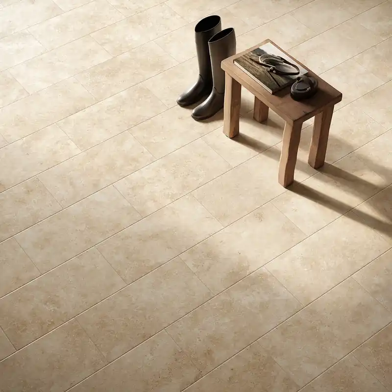 Dernier Modèle Carrelage sol intérieur TRAVIA effet travertin beige ép 7,4 mm 30 x 60,4 cm paquet de 1,45 m² ERMES