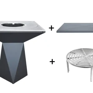 Paiement Sécurisé Brasero de cuisson G1 graphite avec plaque plancha, grille et couvercle de protection ARTISS