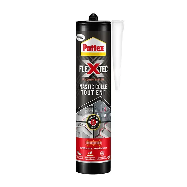 Usine Directe Mastic-colle tout-en-1 Flextec - Blanc - Cartouche 389g PATTEX