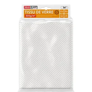 Tissu de verre 300g - Fibre de verre sergé - Blanc - 1 m² SOLOPLAST Prix Promo