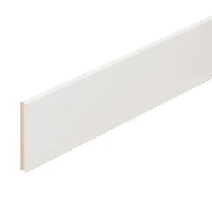 Plinthe bois MDF blanche bord arrondi - Ép.14 x l.80 mm - L.2.20 m - AJ TIMBER Super Prix