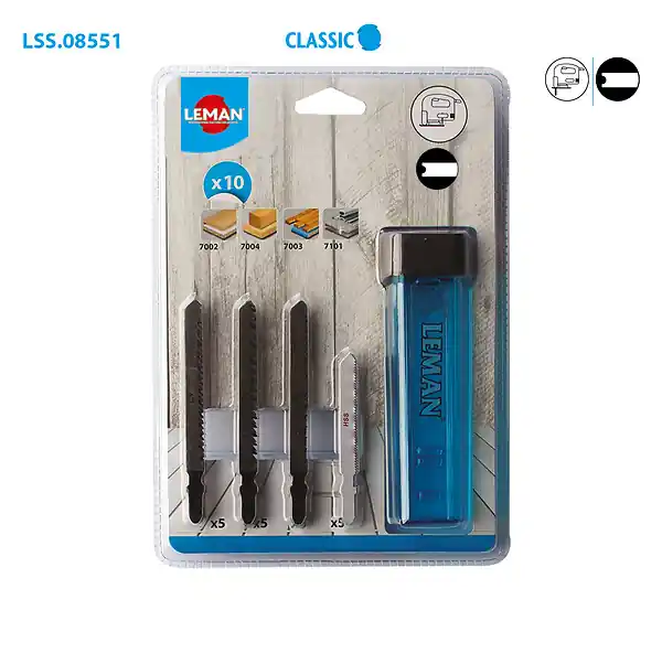 Petit Prix Assortiment 10 lames scie sauteuse queue U - Multimatériaux LEMAN