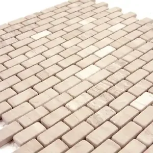 Retour Gratuit Mosaïque marbre effet bois - Beige-gris poli - 300x300mm MAT INTER