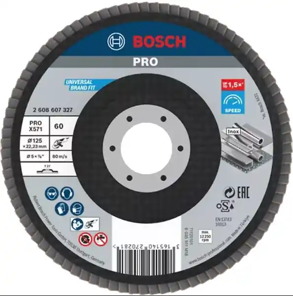 Prix Bas Plateau à lamelles X571 plat diamètre 125mm G60 - BOSCH - 2608607327