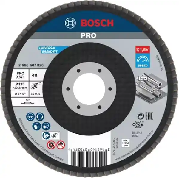 Plateau à lamelles X571 plat diamètre 125mm G40 - BOSCH - 2608607326 Prix Bas