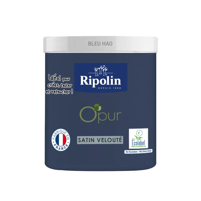 Super Prix Peinture O‘pur murs boiseries radiateurs Bleu Hao satin 75 ml RIPOLIN