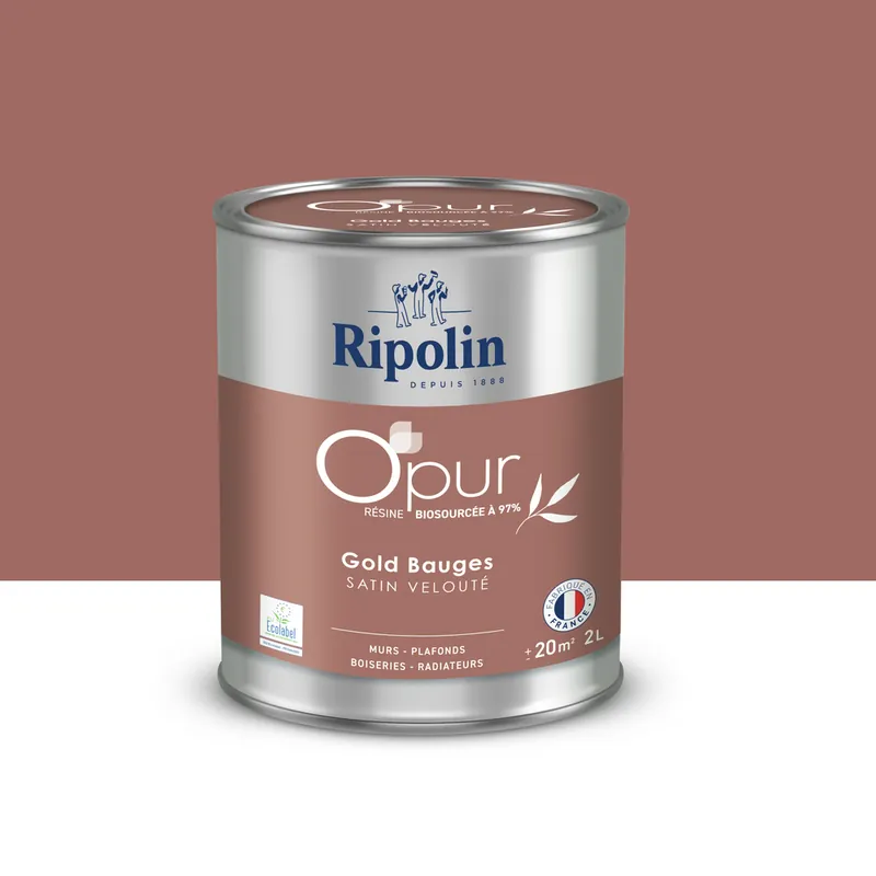 Peinture O‘pur murs boiseries radiateurs Gold Bauges satin 2L RIPOLIN Super Prix