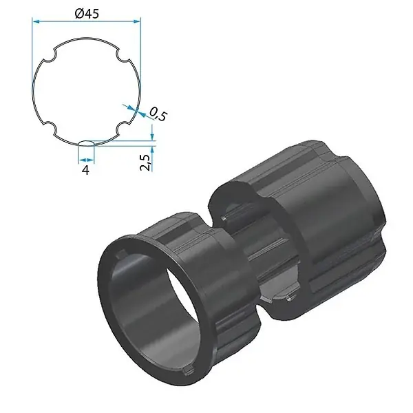 Paiement Sécurisé Adaptateurs pour moteurs diametre 35mm tube ZF 45 - CHERUBINI - A3505_0504