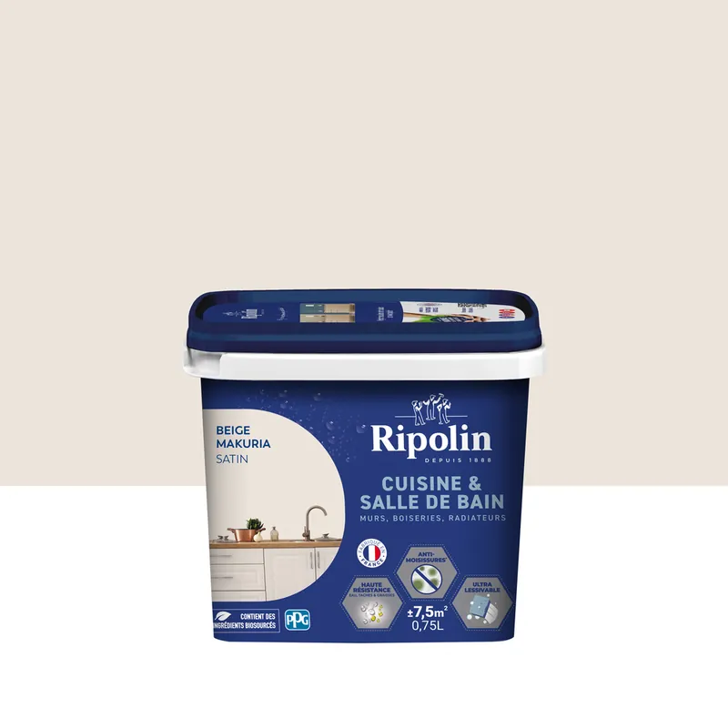 Peinture Cuisine & Bain Beige Makuria satin 0,75L RIPOLIN Marque