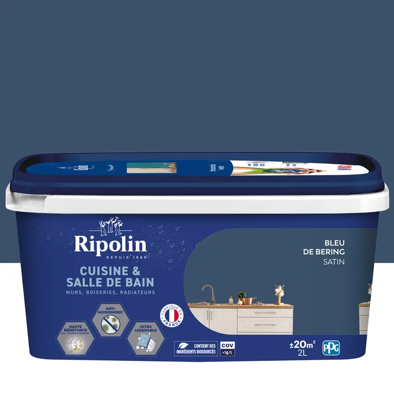 Peinture Cuisine & Bain Bleu De Bering 2L RIPOLIN Prix Réduit
