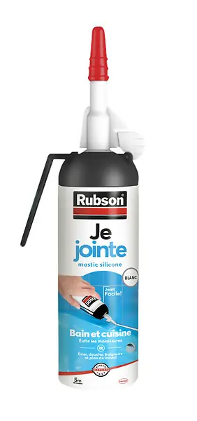 Bon Plan Mastic sanitaire silicone blanc - 100ml - Antifongique RUBSON