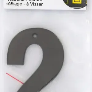 Chiffre 2 noir mat hauteur 80mm à visser THIRARD Authentique