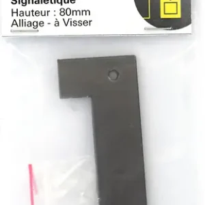 Chiffre 1 noir mat hauteur 80mm à visser THIRARD Prix Choc