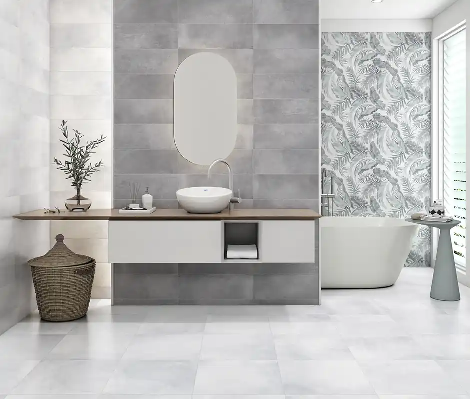 Faïence murale intérieur effet béton gris GARDEN ép 8,3 mm 20 x 60 cm paquet de 1,44 m² SUPER CERAMICA Soldes