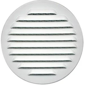 Paiement Sécurisé Grille ronde alu blanc - Persienne aération D80 AUTOGYRE