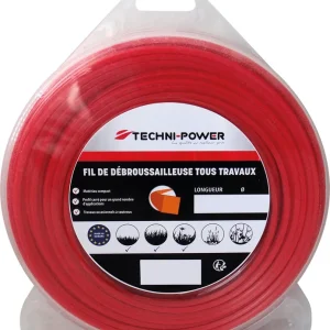 Fil nylon carré 2,4 mm 67 m TECHNI-POWER Expédié Aujourd'hui
