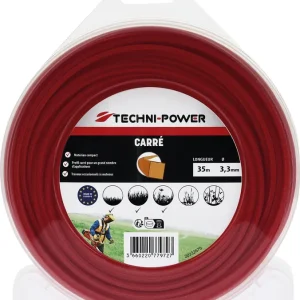 Fil nylon carré 3,3 mm 35 m TECHNI-POWER Offre Spéciale