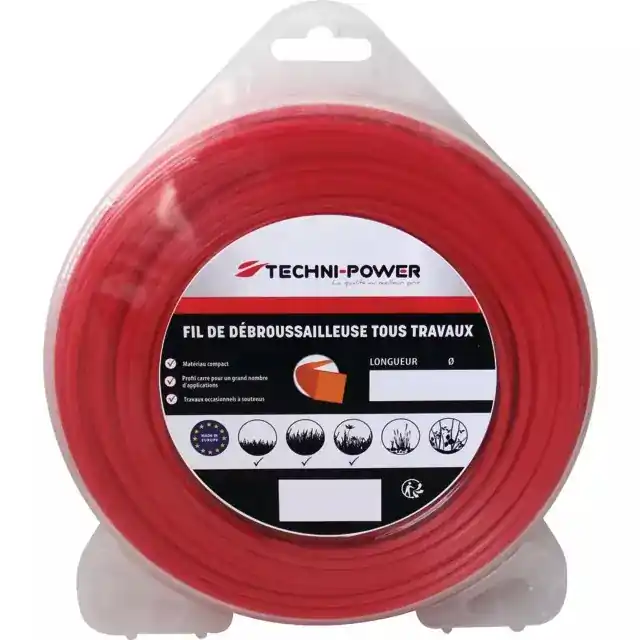 Offre Du Jour Fil nylon carré 4 mm 30 m TECHNI-POWER