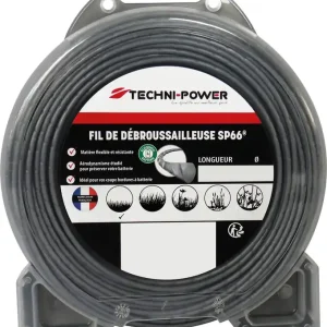 Fil de débroussailleuse ondulé SP66 1,6 mm 15 m TECHNI-POWER Nouvelle Collection
