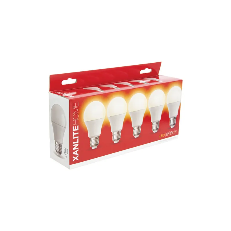 Acheter En Ligne Ampoules LED SMD E27 opaque 9W = 806 lumens blanc neutre par 5 - XANLITE