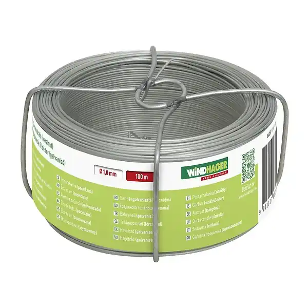Offre Limitée Bobine de fil de fer galvanisé 100m - Diam.1mm WINDHAGER