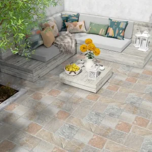 Carrelage de sol extérieur effet pierre gris AIA ép 7,4 mm 31 x 61,8 cm paquet de 1,35 m² CERAM INDUSTRIE Prix Bas